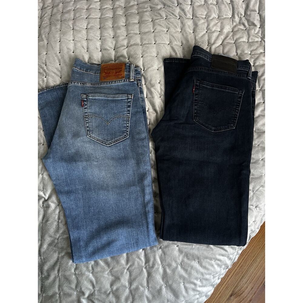 Lot of 2 Levi’s 501 Blue Denim Jeans Straight Leg Mens Actual Fitting Size 34